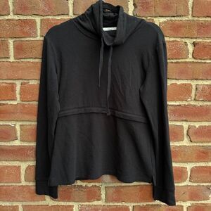 Ripe $109 Joey Maternity & Nursing Funnel Neck Terry Cotton Jumper Black S NEW